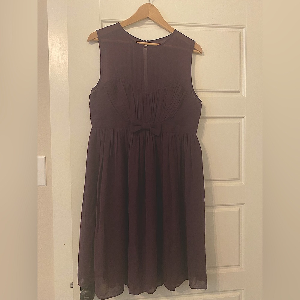 Anthropologie BHLDN Essere Size 10 deep purple crepe dress